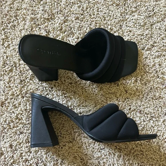 Open Edit Black Heels (size 8) - Picture 1 of 9